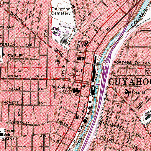 Topographic Map of Taylor Memorial Public Library, OH