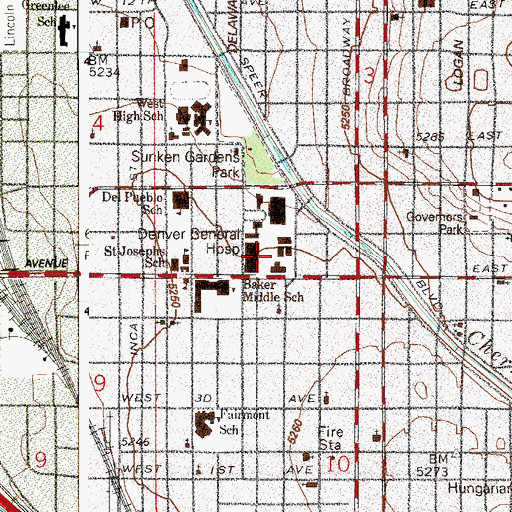 Topographic Map of Wellington E Webb Center for Primary Care, CO