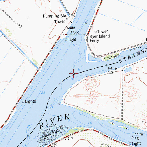Topographic Map of Steamboat Slough, CA