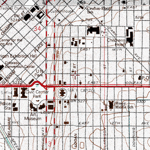Topographic Map of Logan Tower, CO