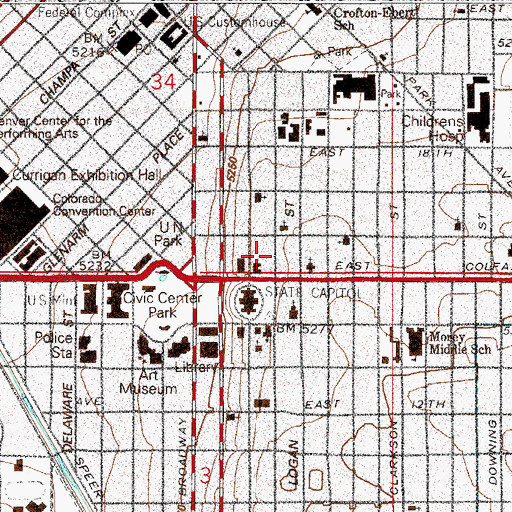 Topographic Map of Barrister Building, CO