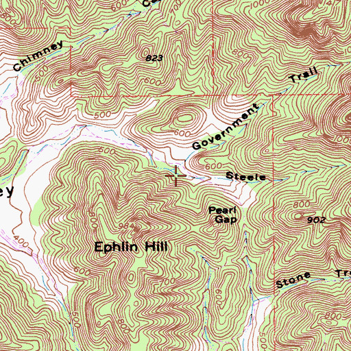 Topographic Map of Steele Canyon, CA