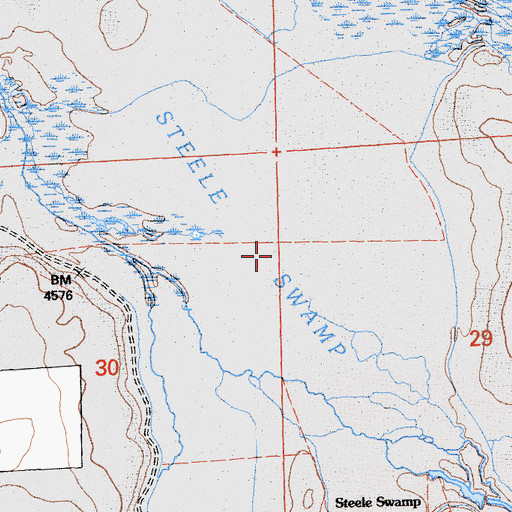 Topographic Map of Steele Swamp, CA