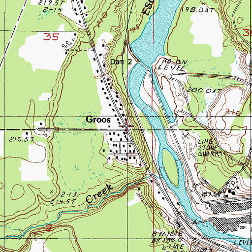 Topographic Map of Groos Post Office (historical), MI