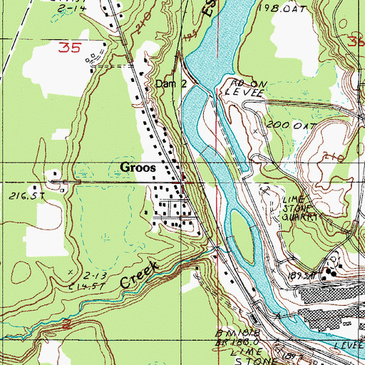 Topographic Map of Groos Station (historical), MI