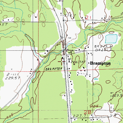 Topographic Map of Brampton Station, MI