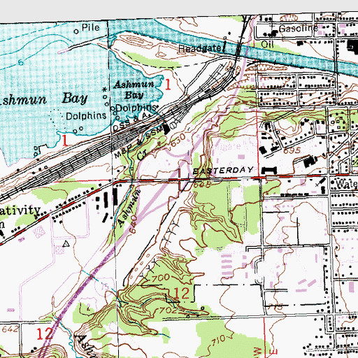 Topographic Map of Interchange 394, MI