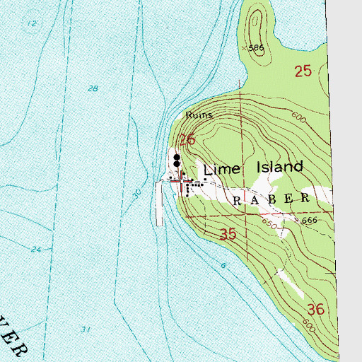 Topographic Map of Lime Island State Forest Campground, MI