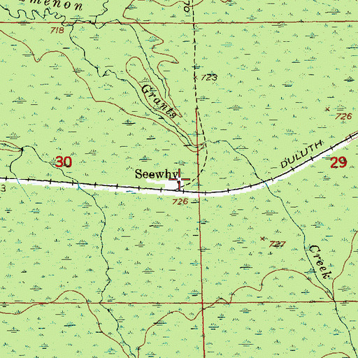 Topographic Map of Seewhy Post Office (historical), MI