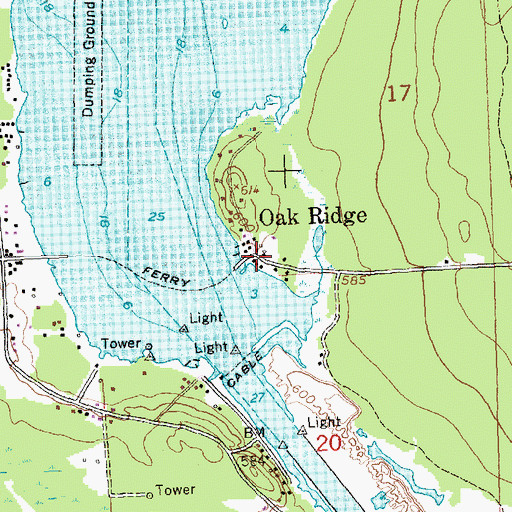Topographic Map of Oak Ridge Park Post Office (historical), MI