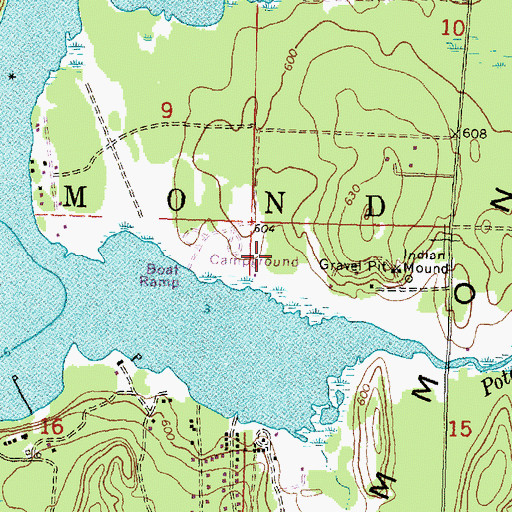 Topographic Map of Maxton Bay Campground, MI