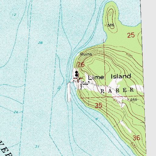 Topographic Map of Lime Island Post Office (historical), MI