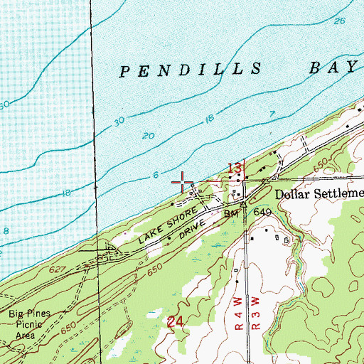 Topographic Map of Iroquois Post Office (historical), MI