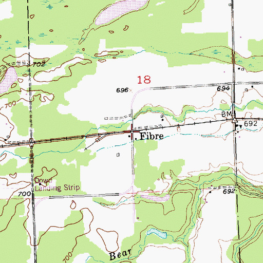 Topographic Map of Fibre Post Office (historical), MI