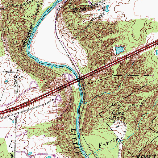 Topographic Map of Jeremiah Morrow Bridge, OH