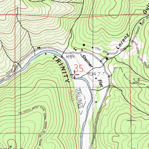 Topographic Map of Steiner Flat, CA