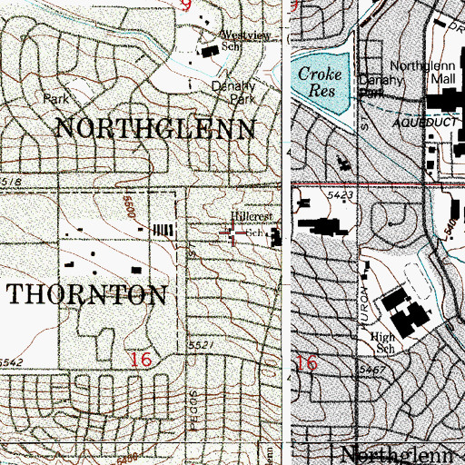 Topographic Map of J D Clayton Park, CO