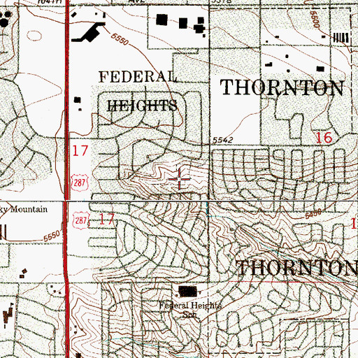 Topographic Map of Ruston Park, CO