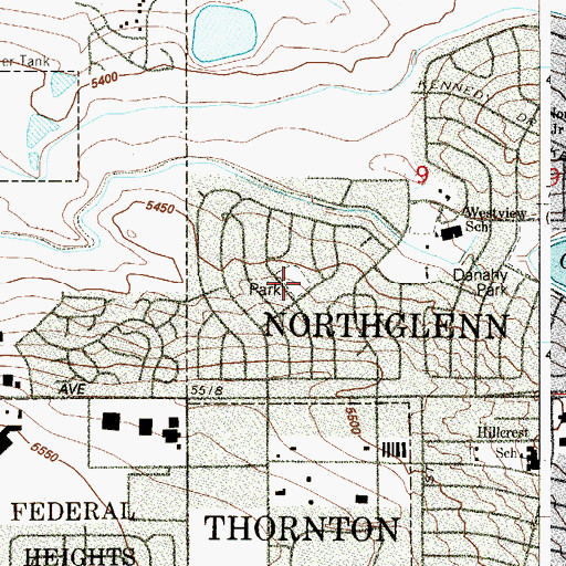 Topographic Map of Sperry Park, CO