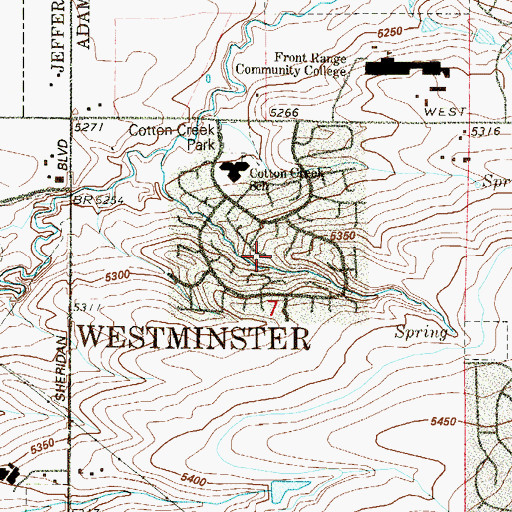 Topographic Map of Cotton Creek, CO