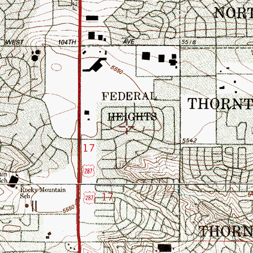 Topographic Map of Northborough Heights, CO