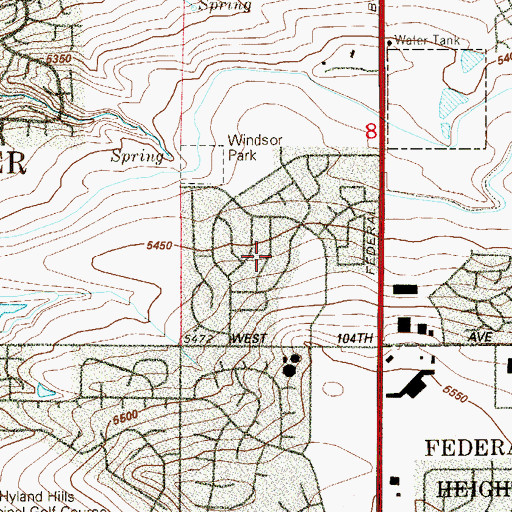Topographic Map of Wandering View, CO