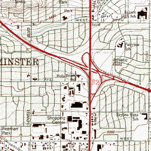 Topographic Map of Westminster Municipal Court, CO