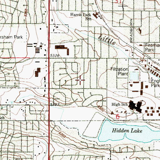 Topographic Map of Lakeview Estates, CO