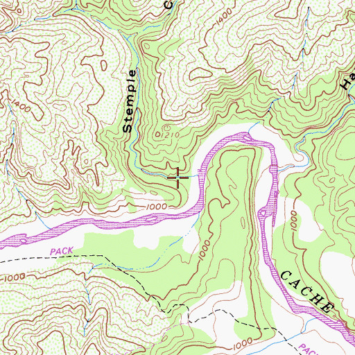 Topographic Map of Stemple Canyon, CA