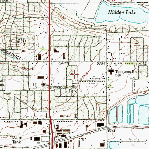Topographic Map of Tennyson Park, CO
