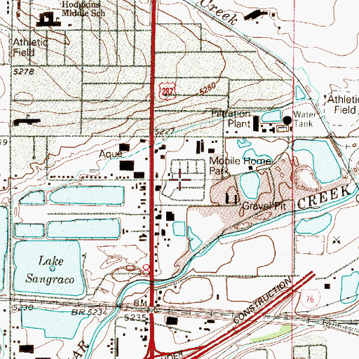 Topographic Map of Pioneer Mobile Gardens, CO