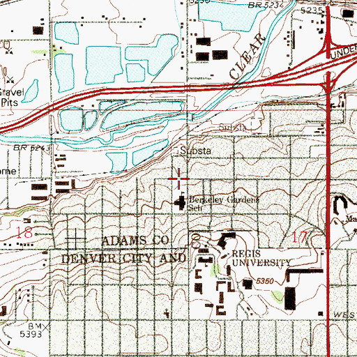 Topographic Map of Berkeley Gardens, CO