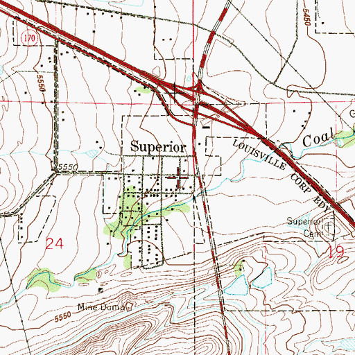 Topographic Map of Superior City Hall, CO