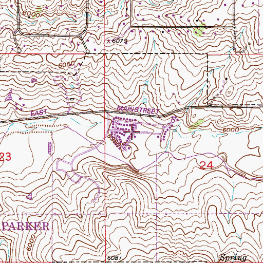 Topographic Map of Saddlebrook, CO