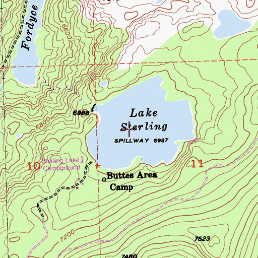 Topographic Map of Lake Sterling, CA