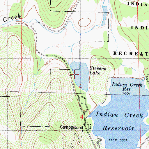 Topographic Map of Stevens Lake, CA