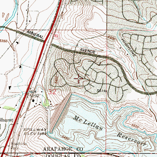 Topographic Map of Southpark, CO