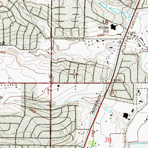 Topographic Map of Columbine Heights, CO