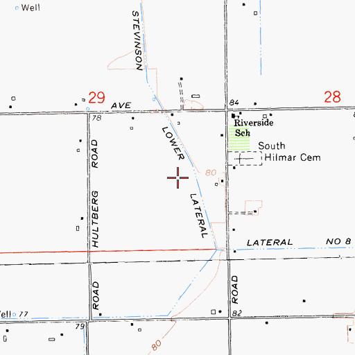 Topographic Map of Stevinson Lower Lateral, CA
