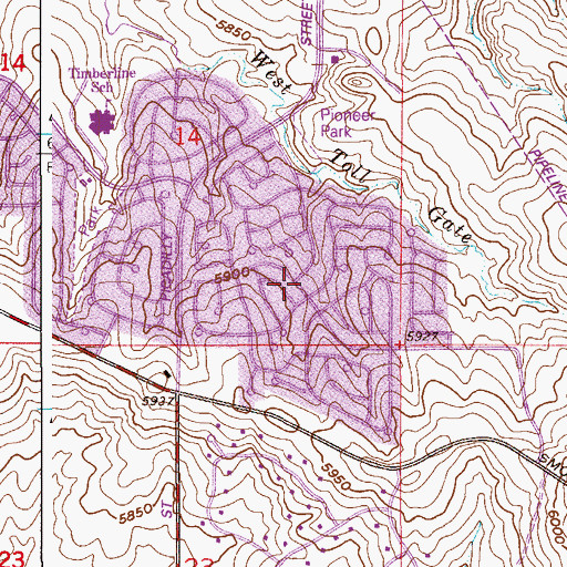 Topographic Map of Parkborough, CO