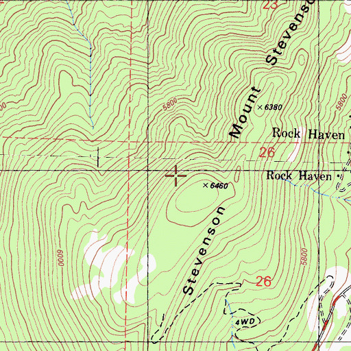 Topographic Map of Mount Stevenson, CA