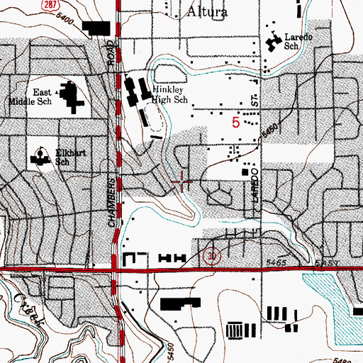 Topographic Map of La Vista, CO