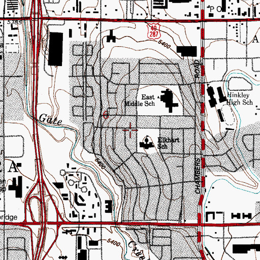 Topographic Map of Chambers Heights, CO