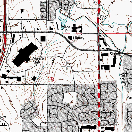 Topographic Map of Centrepoint, CO