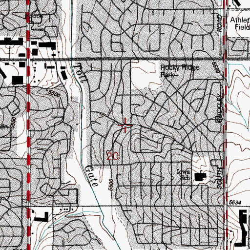 Topographic Map of Brookvale, CO