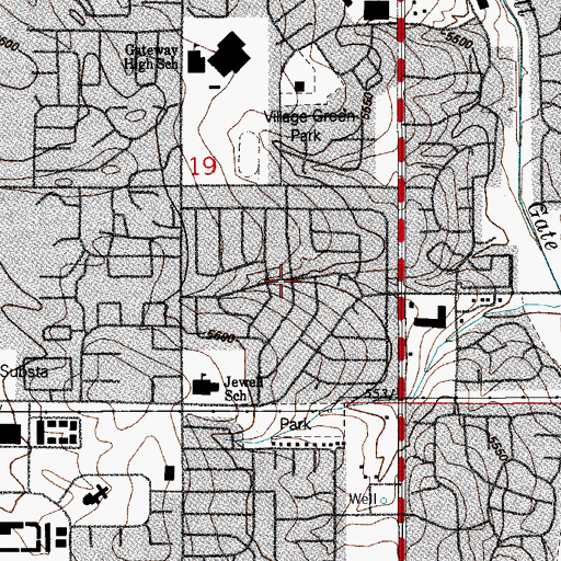 Topographic Map of Willow Park, CO