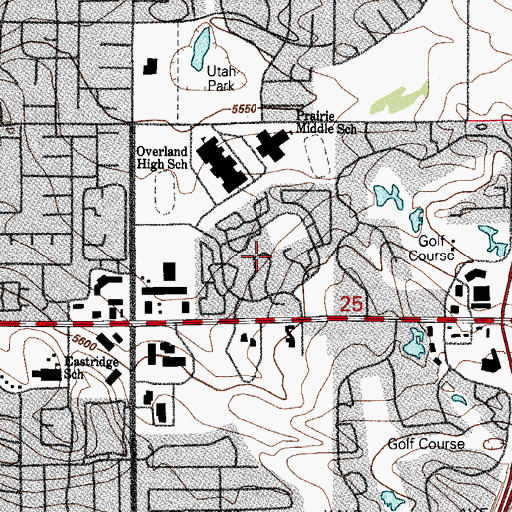Topographic Map of Heather Ridge, CO