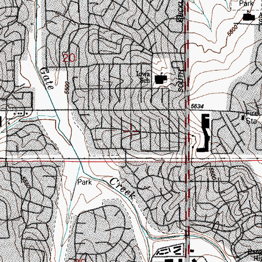 Topographic Map of Stone Ridge Park, CO