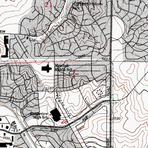 Topographic Map of Aurora Knolls, CO