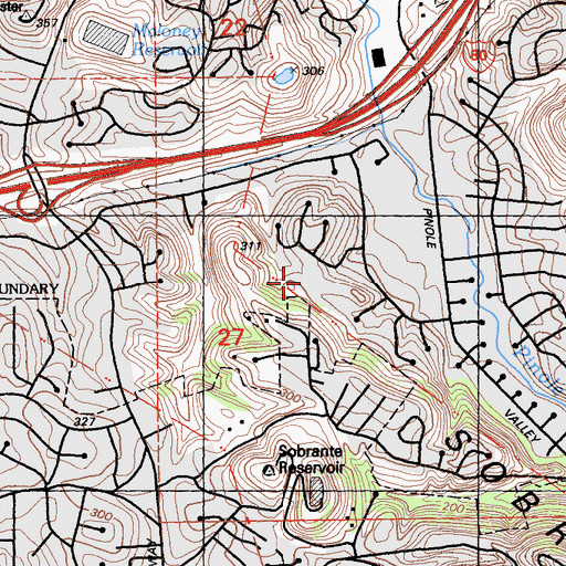 Topographic Map of Stewart Elementary School, CA